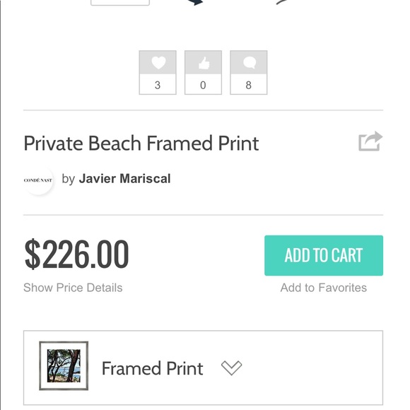 THE NEW YORKER • Private beach framed artwork - Picture 7 of 7